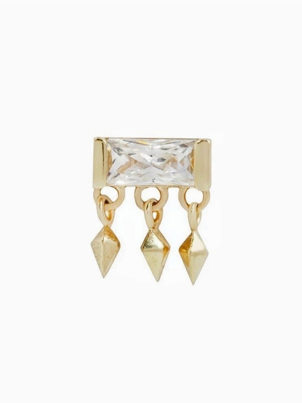 ‘Aspen’ 14k gold and CZ threadless end by Buddha Organics